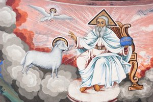 Peintures de Zahari Zograf sur les murs extérieurs du monastère de Rila, Blagoevgrad, Bulgarie